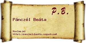 Pánczél Beáta névjegykártya