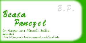 beata panczel business card