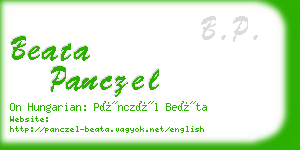 beata panczel business card